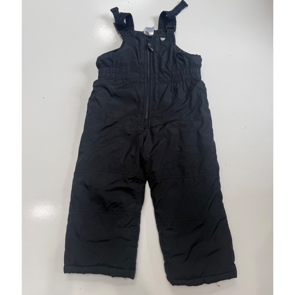 Carters Toddler Black Insulated Snow Bibs Overalls 3T Winter Ski Pants
